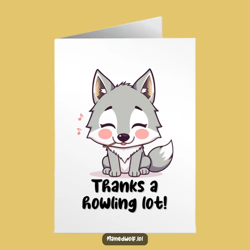 Free Printable Maned Wolf Thank You Card: Adorable & Amusing Downloadable Greeting