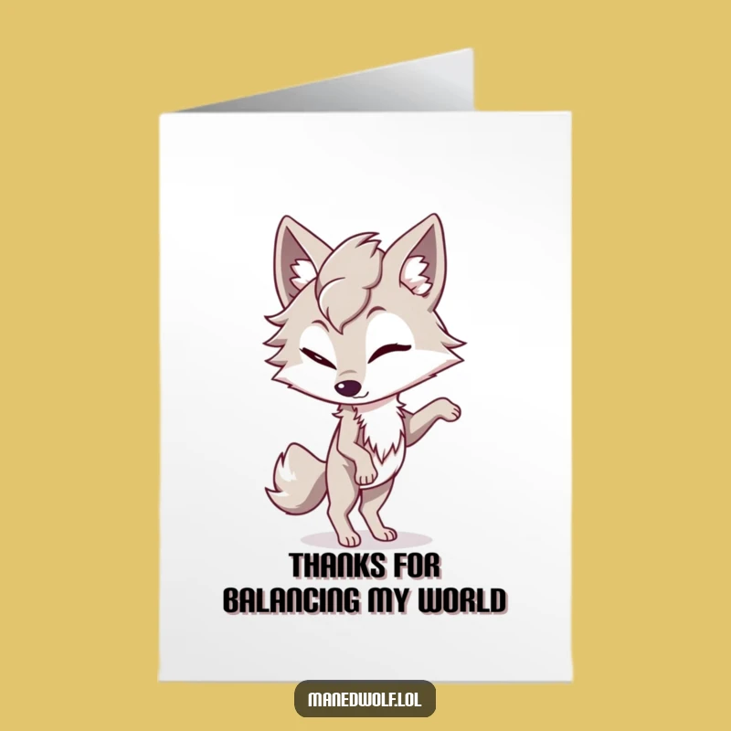 Free Printable Thank You Card: Winking Maned Wolf - Playful Downloadable Gift!