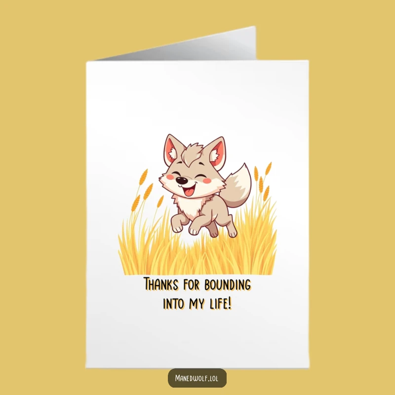 Free Printable Funny Maned Wolf Thank You Card Golden Thanks