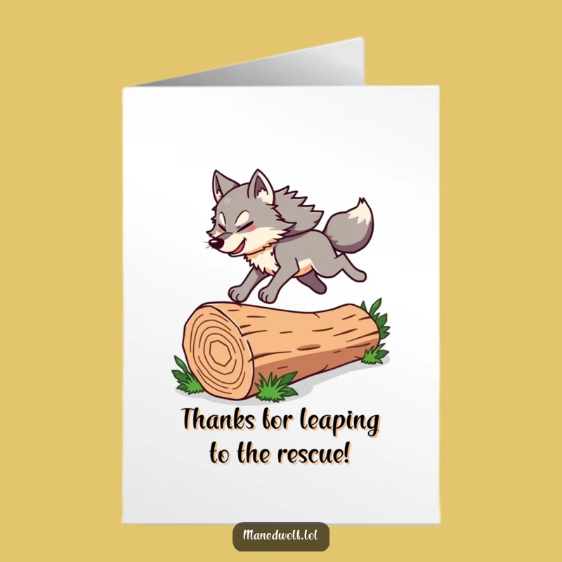Free Printable Thank You Card: Maned Wolf Leap of Gratitude Downloadable Gift!