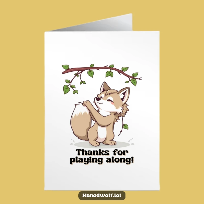 Free Printable Thank You Card: Playful Maned Wolf Joy, Fun Downloadable Gift!