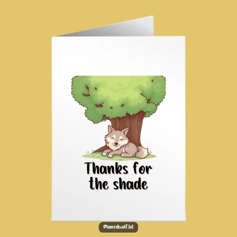 Free Printable Maned Wolf Thank You Card: Peaceful Downloadable Grateful Gift