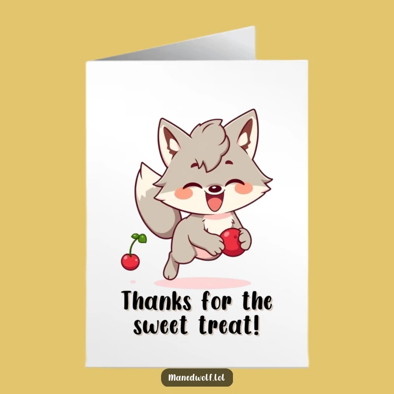Free Printable Thank You Card: Kawaii Maned Wolf Thanks You, Funny Downloadable Gift!