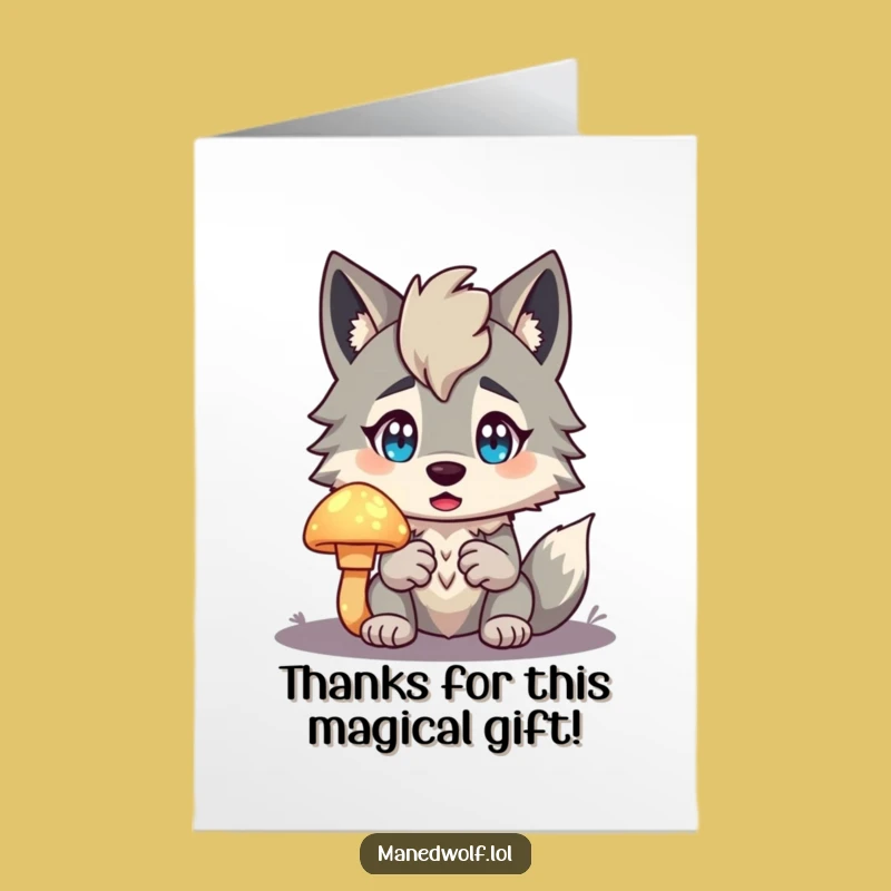 Free Printable Thank You Card: Maned Wolf's Magical Surprise Gift!