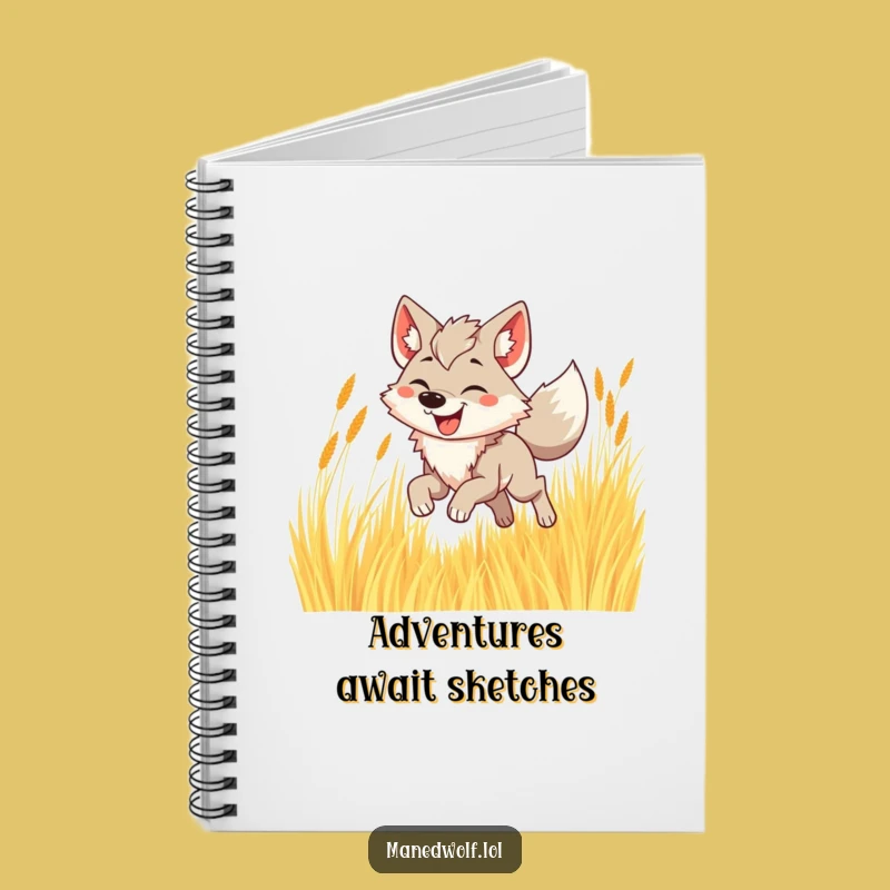 Funny Maned Wolf Grass Notebook - Jot Down Joyful Ideas