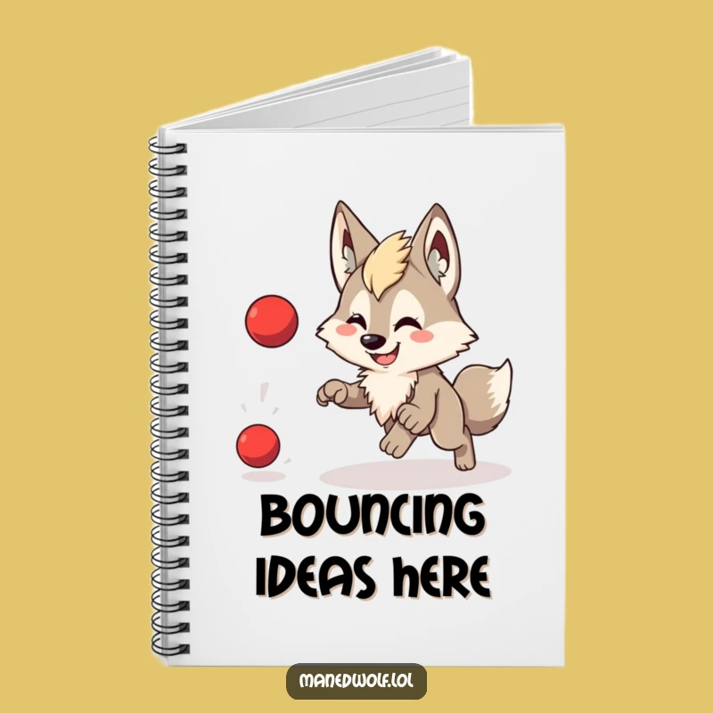 Playful Maned Wolf Ball Notebook - Funny Journal for Active Minds