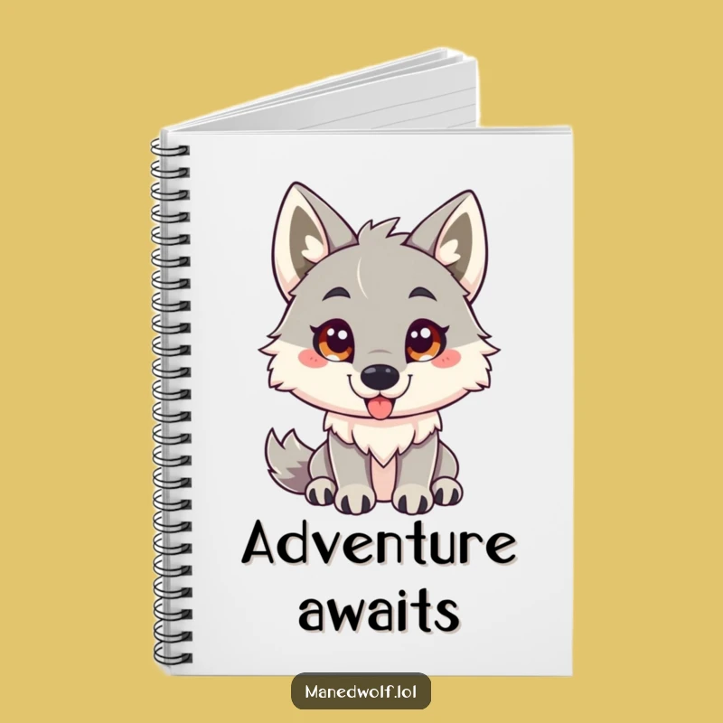 Funny Friendly Maned Wolf Notebook - Jot Down Playful Ideas