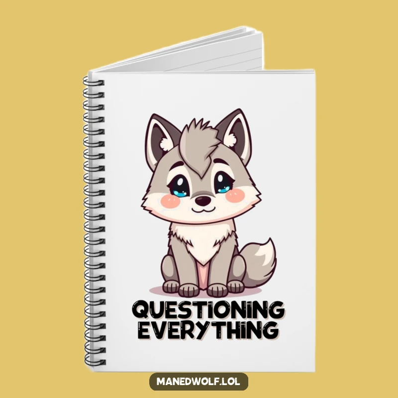 Funny Kawaii Maned Wolf Notebook: Jot Ideas with Head Tilt