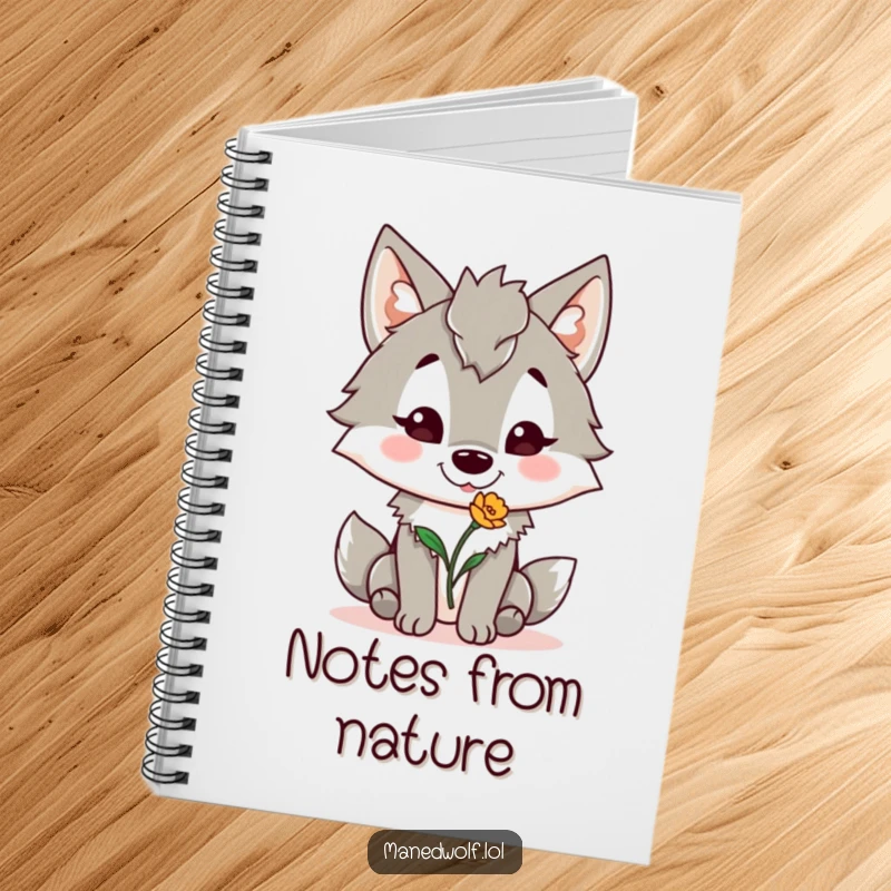 Funny Maned Wolf Notebook: Maned wolf offers a flower, a funny and inspiring notebook for capturing thoughts and ideas.