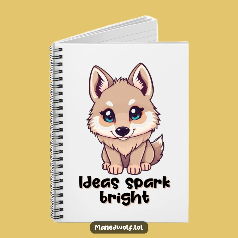 Funny Maned Wolf Curious Notebook: Jot Down Wonderings