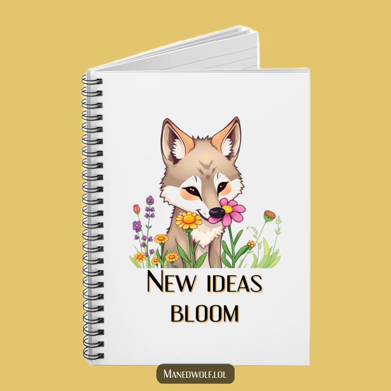 Funny Maned Wolf Flower Notebook - Jot Down Nature's Wonders