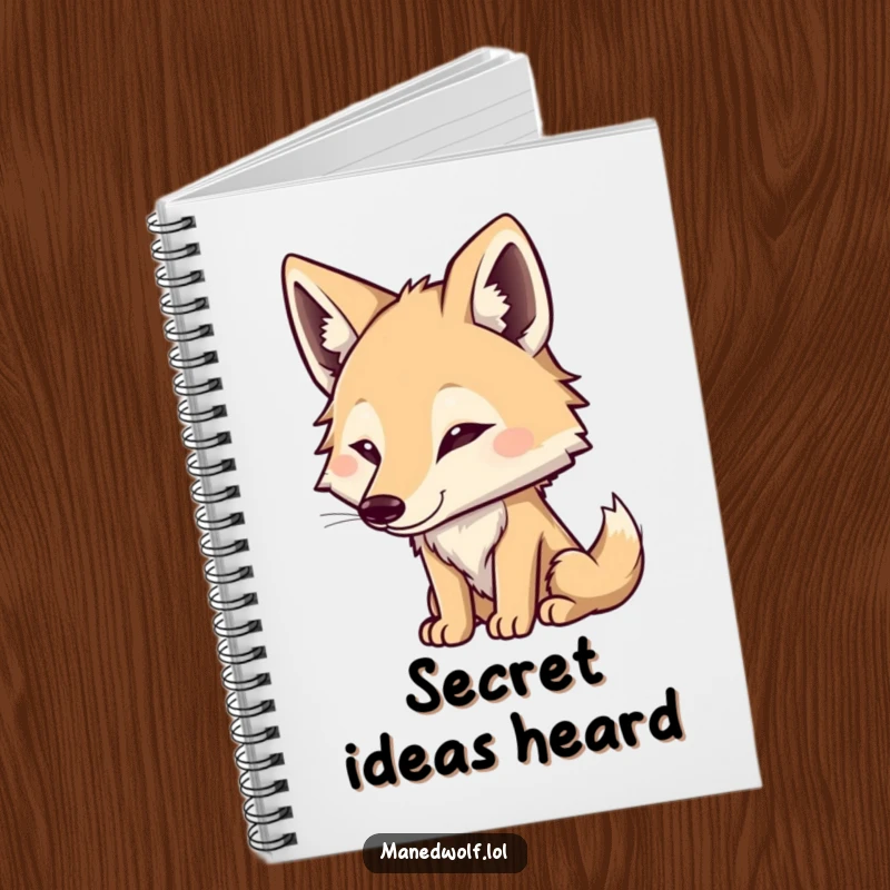 Funny Maned Wolf Notebook: Cute character listening intently, perfect for capturing notes with a humorous and attentive design.