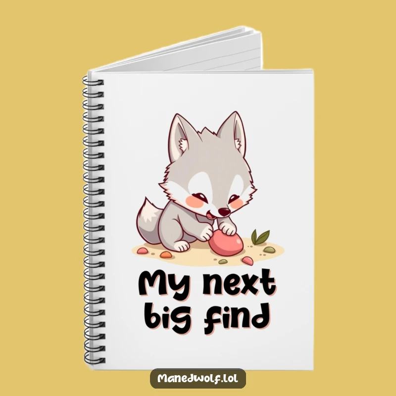 Funny Maned Wolf Notebook: Dig for Ideas with this Excited Kawaii Wolf Journal