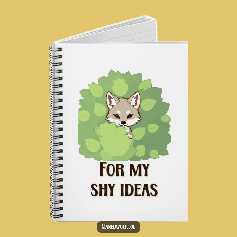 Funny Shy Maned Wolf Notebook - Thoughtful Journal Gift