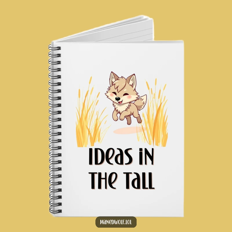 Funny Maned Wolf Prancing Notebook - Jot Down Ideas with Exotic Flair