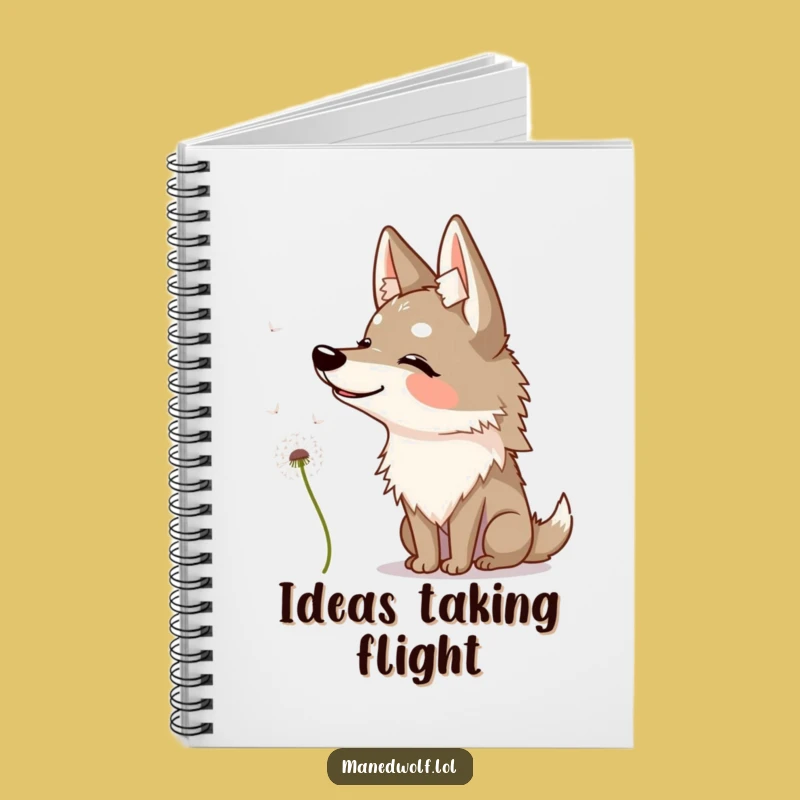 Funny Maned Wolf Dandelion Notebook - Jot Down Curious Thoughts