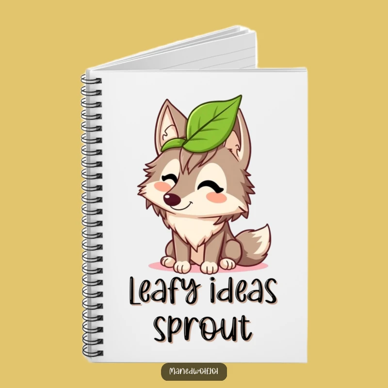 Funny Maned Wolf Leaf Hat Notebook: Jot Down Your Hilarious Ideas!