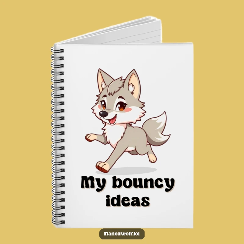Funny Maned Wolf Trot Notebook: Jot Down Ideas with a Smile