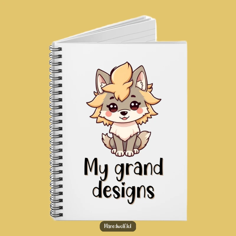 Funny Kawaii Maned Wolf Mane Notebook: Jot Down Ideas with This Hilarious Wolf Journal