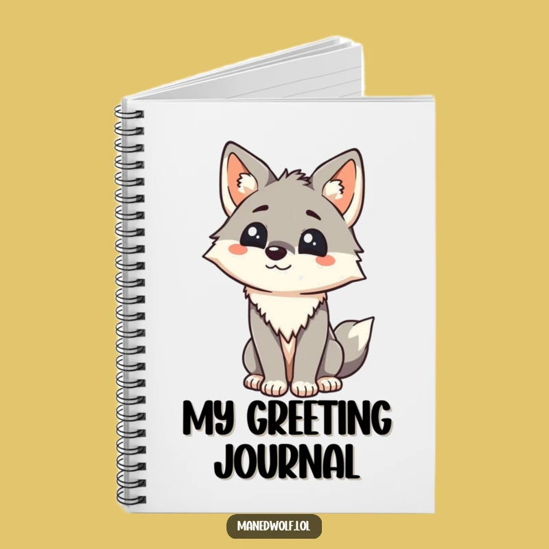 Funny Maned Wolf Notebook: Greet Your Ideas with this Kawaii Wolf Journal