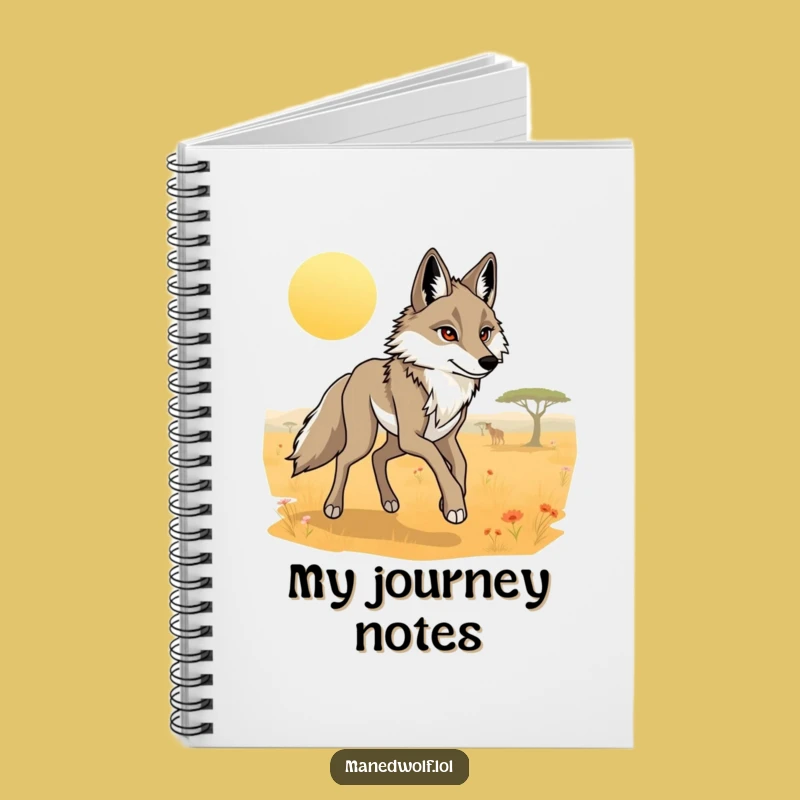 Funny Maned Wolf Savanna Trot Notebook: Journal Your Elegant Thoughts!
