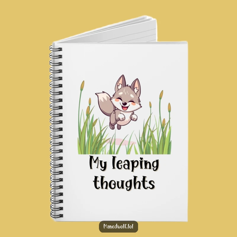 Funny Happy Maned Wolf Notebook - Creative Journal Gift