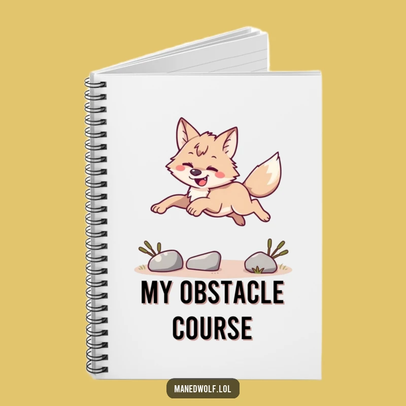 Funny Maned Wolf Leaping Notebook - Journal Your Adventures Gift