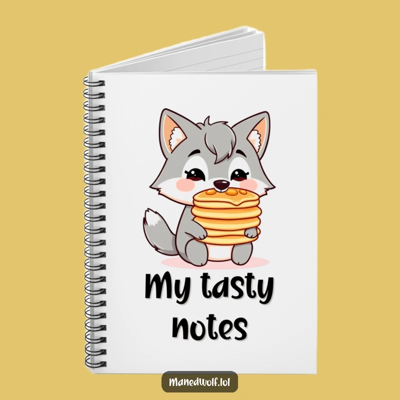 Funny Kawaii Maned Wolf Pancake Notebook: Breakfast Journal, Great Gift