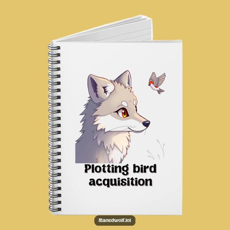 Funny Maned Wolf Notebook - Jot Down Ideas with Wild Focus