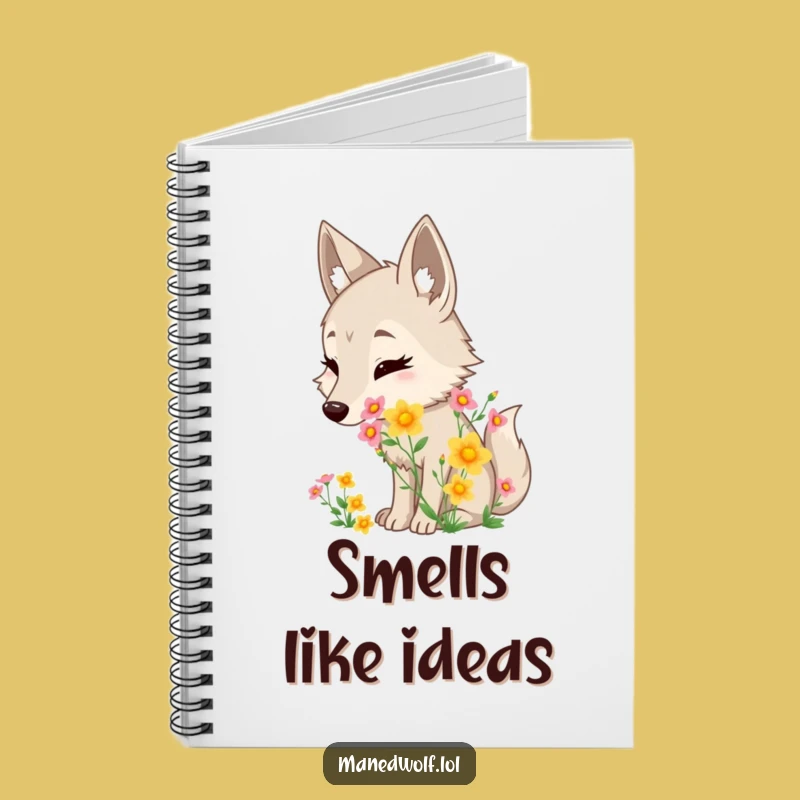Funny Maned Wolf Flower Notebook: Jot Down Thoughts with Nature's Charm