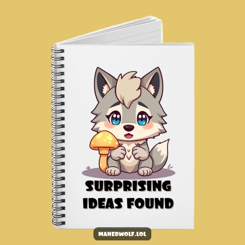 Funny Maned Wolf Notebook: Mushroom Surprise Ideas, Journaling Gift!