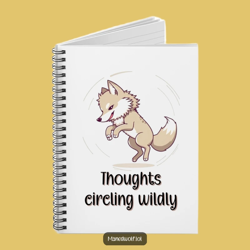 Funny Maned Wolf Tail Chase Notebook - Journal Your Fun