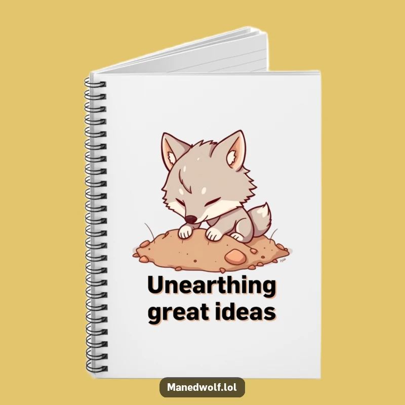 Funny Kawaii Maned Wolf Digging Notebook: Garden Journal, Great Funny Gift!