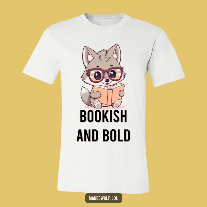 Funny Kawaii Maned Wolf T-Shirt: Cute Scholar Tee for Readers, Great Gift