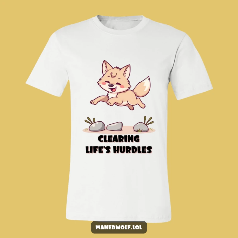 Funny Maned Wolf Leaping T-Shirt - Agile Animal Humor Tee Gift