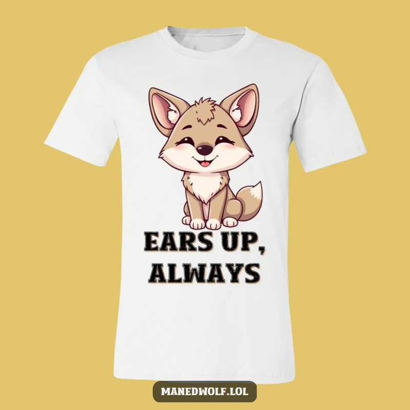 Funny Maned Wolf Happy Head Tilt T-Shirt: Cute & Comical Tee!