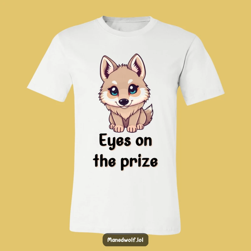 Funny Curious Maned Wolf T-Shirt: Wide-Eyed Wonder Tee