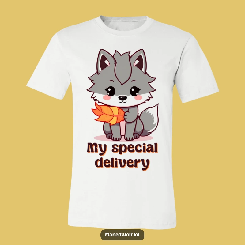 Funny Kawaii Maned Wolf Feather Tee: Generous Offer, Ideal Funny Gift!