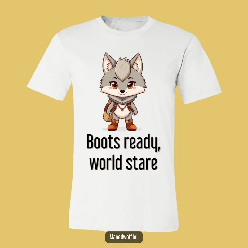 Funny Maned Wolf Boots Tee: Adventure Awaits, Perfect Humorous Outdoors Gift