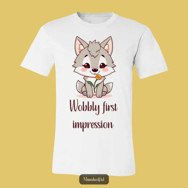 Funny Maned Wolf Flower Friend T-Shirt - Adorable Humorous Gift