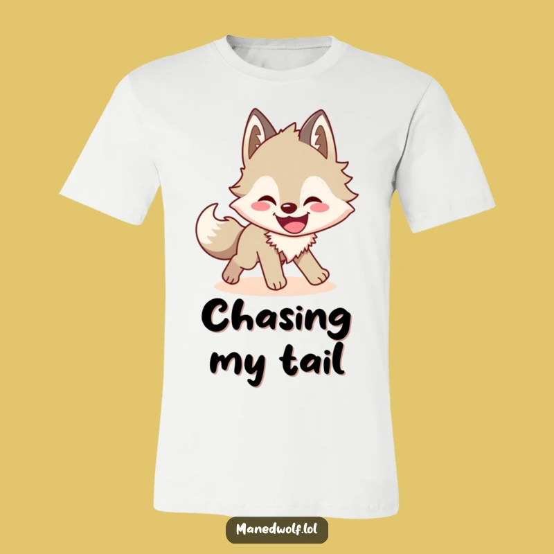 Funny Maned Wolf Shadow Chase T-Shirt: Cool & Comical Gift for Him & Her!