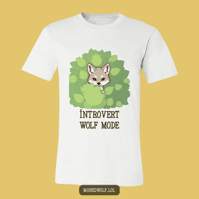 Funny Shy Maned Wolf T-Shirt - Bashful Nature Lover Gift