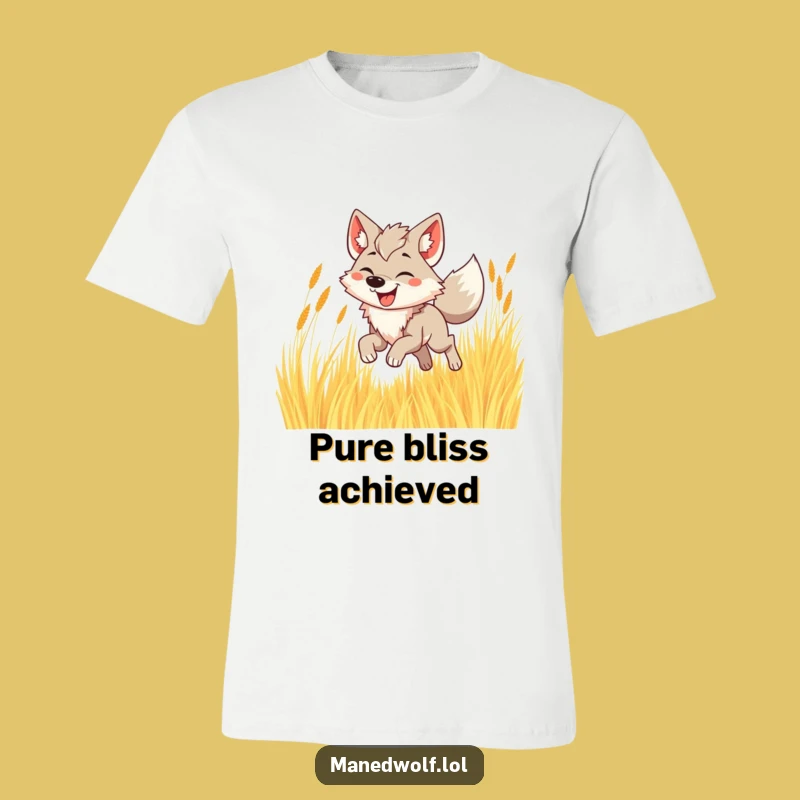 Funny Maned Wolf Grass T-Shirt - Energetic & Humorous Apparel
