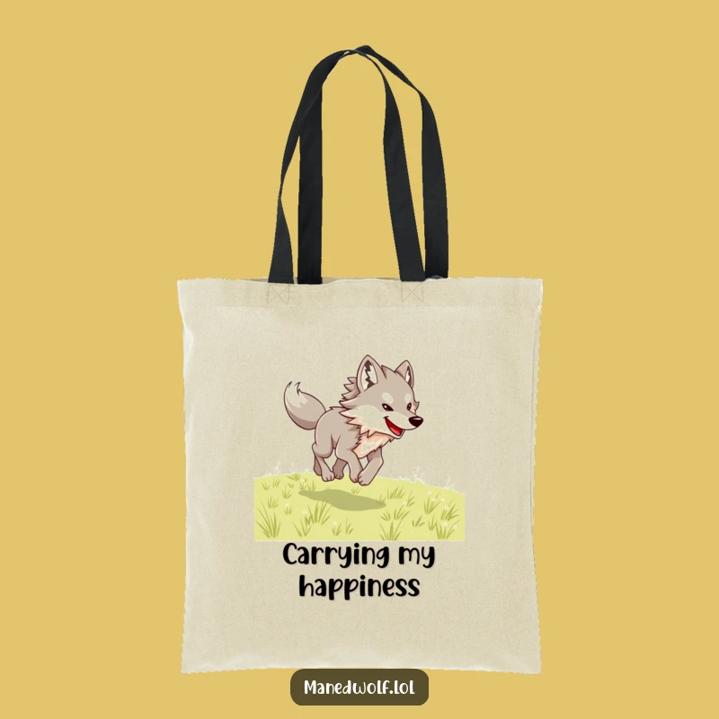 Joyful Maned Wolf Bounding Tote Bag: Carry Your Funny, Energetic Vibe!