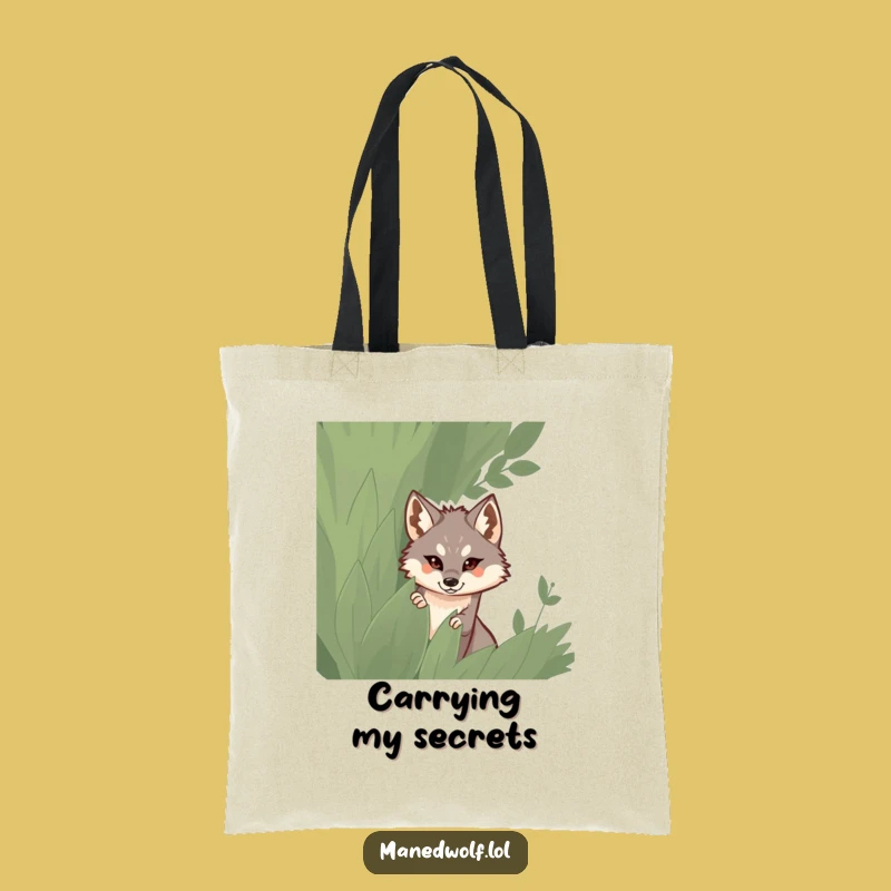 Funny Maned Wolf Tote Bag: Carry Your Secrets, Perfect Humorous Nature Gift