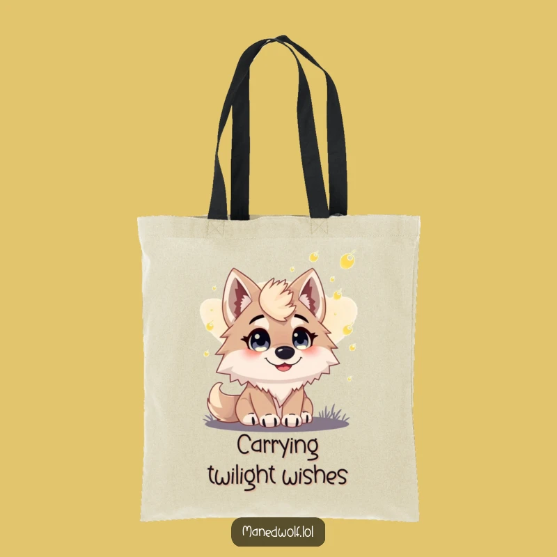 Enchanting Maned Wolf Firefly Dusk Tote Bag - Funny Nature Accessory