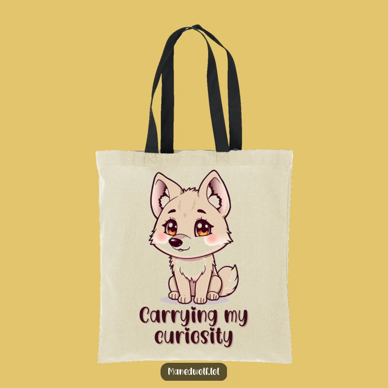 Funny Curious Maned Wolf Tote Bag - Carry Your Thoughts