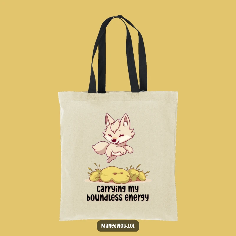 Funny Kawaii Maned Wolf Tote Bag: Bush Leaper, Stylish & Cute Gift
