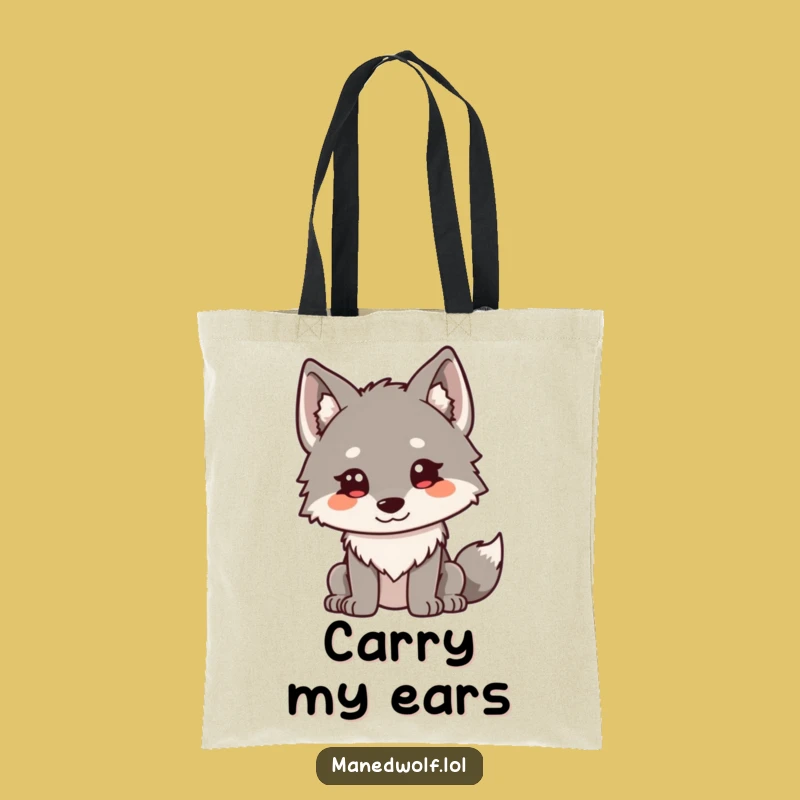 Funny Kawaii Maned Wolf Tote Bag: Curious Nature, Practical Humorous Gift