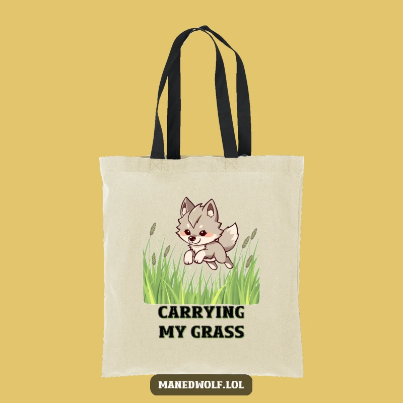 Funny Kawaii Maned Wolf Tote Bag: Playful Nature, Practical Humorous Gift